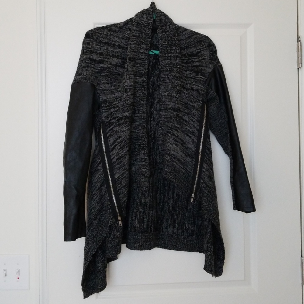 High low open sweater